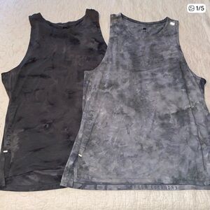 lululemon athletica Black and Gray Tank Tops
